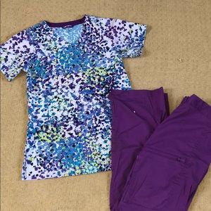 Purple XS Scrub Set